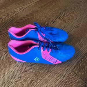 Kids Blue and Pink Athletic Soccer Shoes